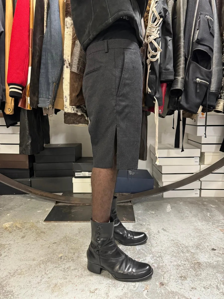 Dries Van Noten Black Wool Distressed Shorts KbRvckE 1