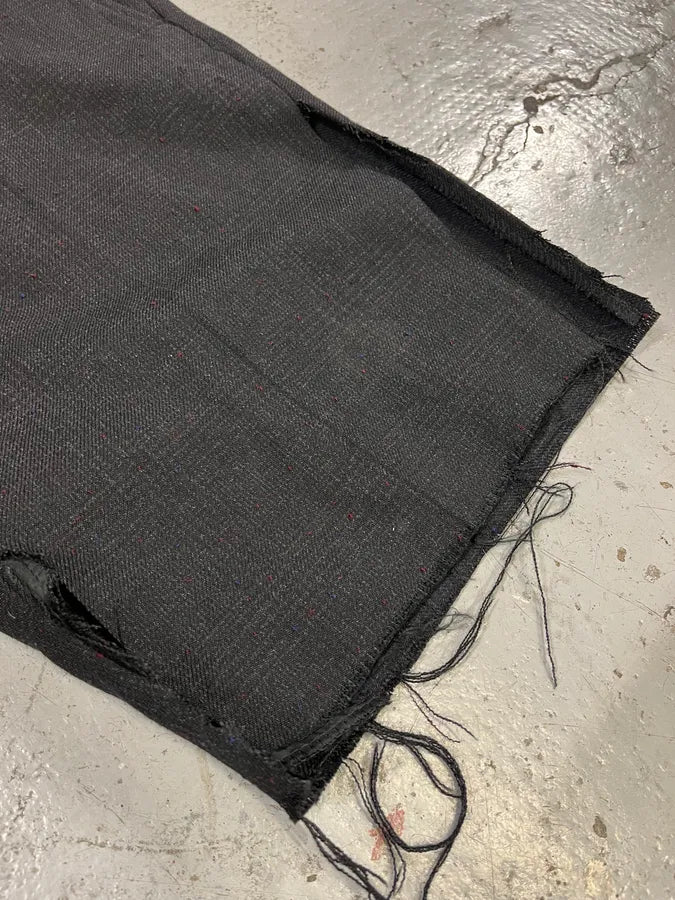 Dries Van Noten Black Wool Distressed Shorts KbRvckE 8