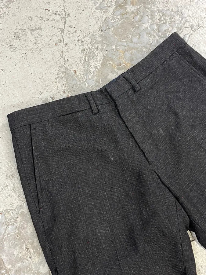 Dries Van Noten Black Wool Distressed Shorts KbRvckE 6