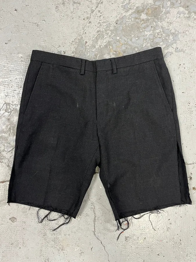 Dries Van Noten Black Wool Distressed Shorts KbRvckE 2