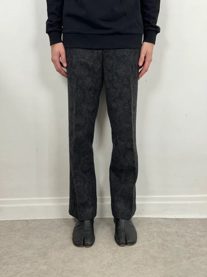 Dries Van Noten Black Wool Leopard Pants agDsGOC 1