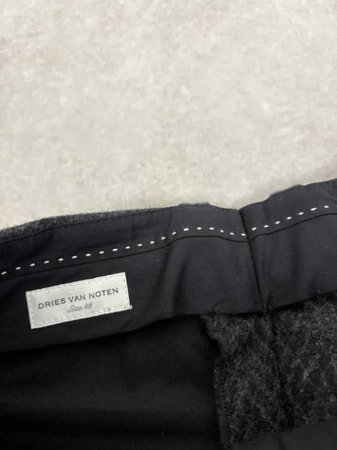 Dries Van Noten Black Wool Leopard Pants agDsGOC 6