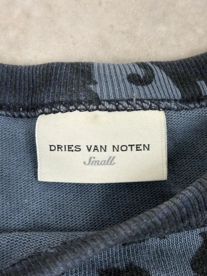 Dries Van Noten Blue Floral Waves Longsleeves T-Shirt gDWwCkz 6