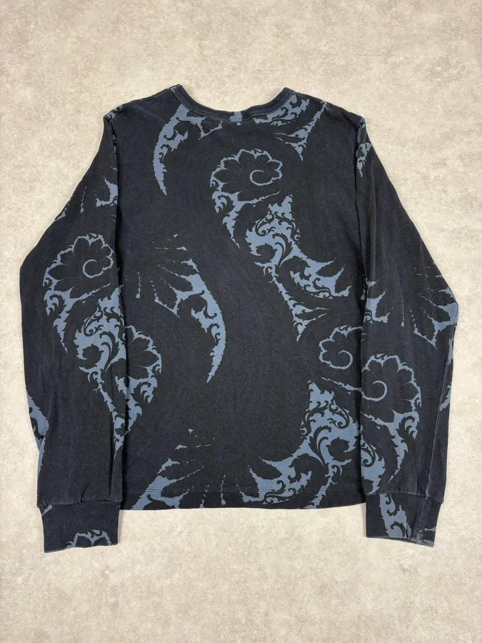 Dries Van Noten Blue Floral Waves Longsleeves T-Shirt gDWwCkz 5