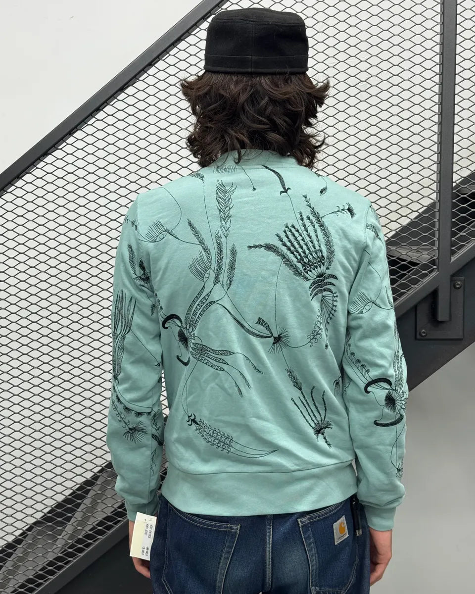 Dries Van Noten Blue Nature Print Zip Up Sweater hIRfXYU 2