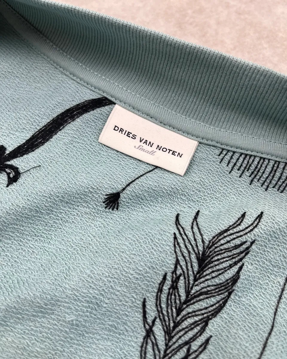 Dries Van Noten Blue Nature Print Zip Up Sweater hIRfXYU 8