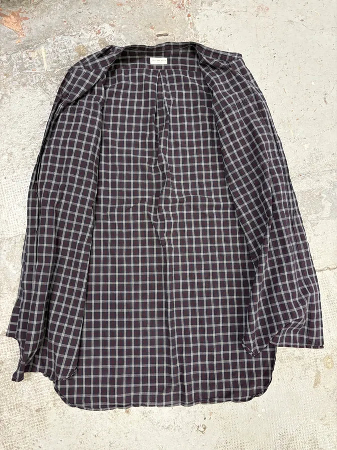 Dries Van Noten Bordeaux & Green Checkered Shirt SochkgH 4