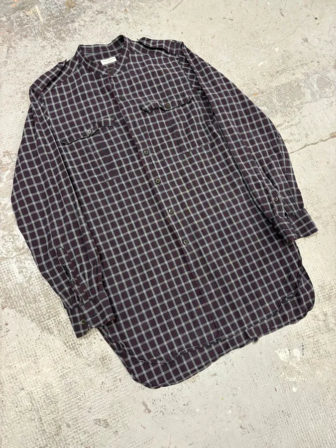 Dries Van Noten Bordeaux & Green Checkered Shirt SochkgH 1