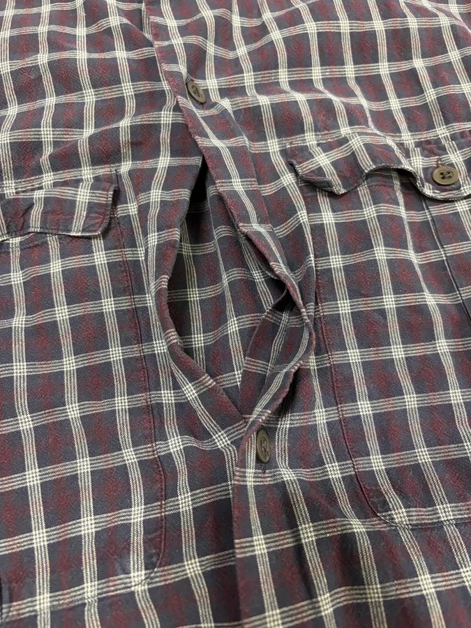 Dries Van Noten Bordeaux & Green Checkered Shirt SochkgH 6