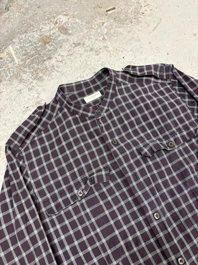Dries Van Noten Bordeaux & Green Checkered Shirt SochkgH 2
