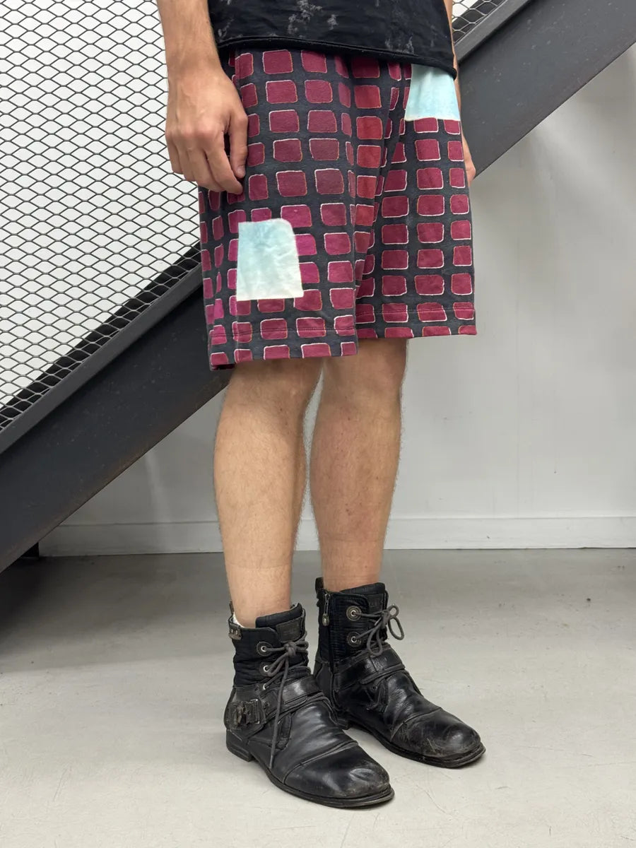 SS2021 Dries Van Noten x Len Lye Bordeaux Tartan Shorts jibmGLp 2