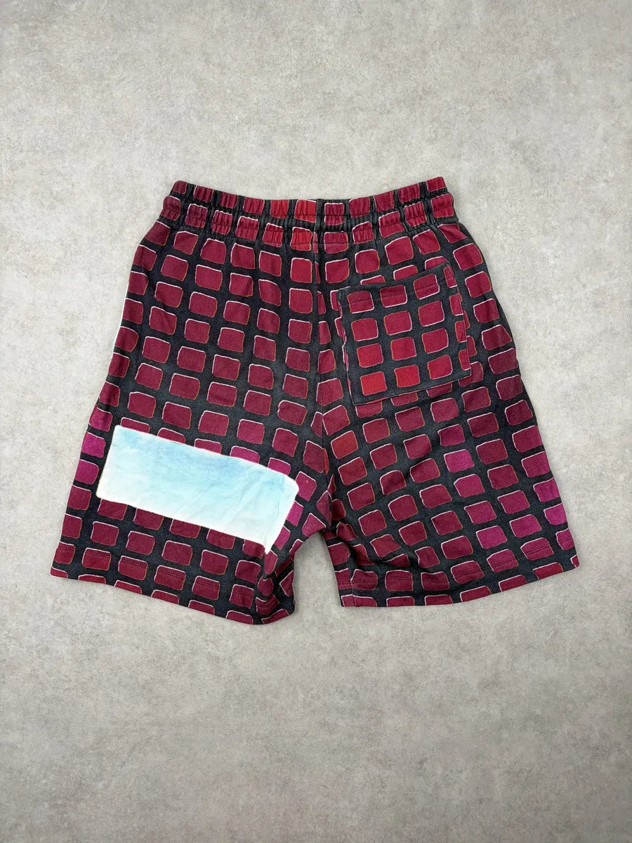 SS2021 Dries Van Noten x Len Lye Bordeaux Tartan Shorts jibmGLp 6