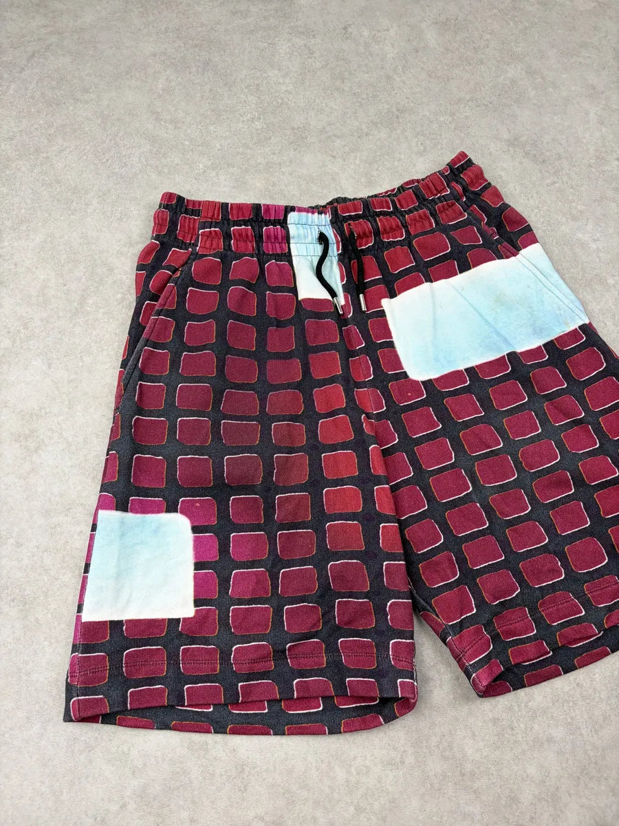 SS2021 Dries Van Noten x Len Lye Bordeaux Tartan Shorts jibmGLp 4