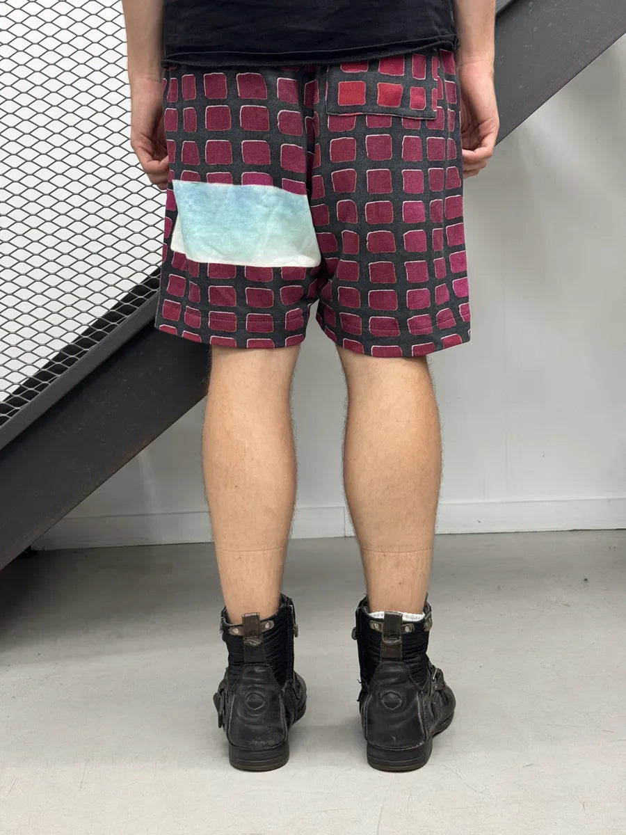 SS2021 Dries Van Noten x Len Lye Bordeaux Tartan Shorts jibmGLp 3