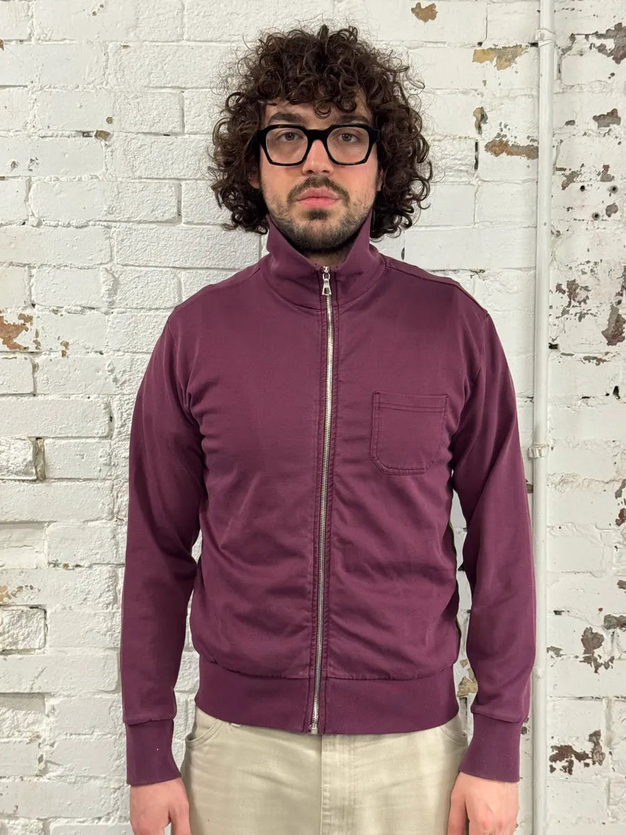 Dries Van Noten Bordeaux Zip-up Sweater flAhart 1