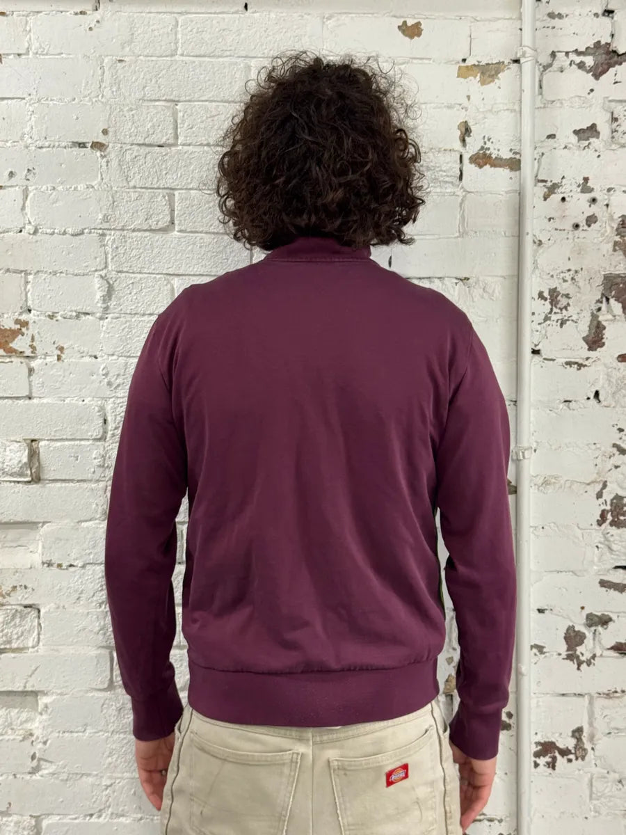 Dries Van Noten Bordeaux Zip-up Sweater flAhart 3