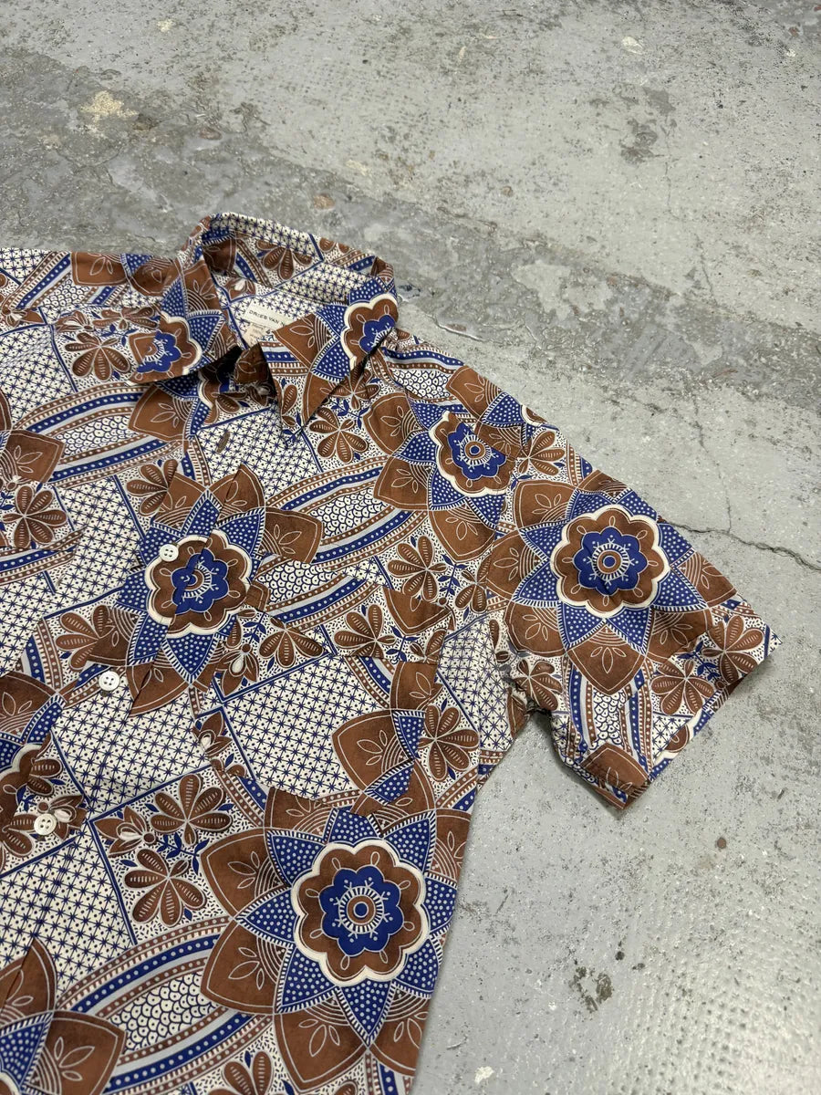 Dries Van Noten Brown & Blue Floral Short Sleeves Shirt GEkeHQt 6