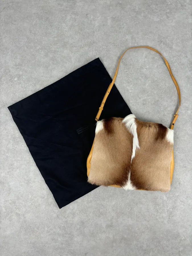 SS2015 Dries Van Noten Fur Beige Leather Shoulder Bag qbtxsmy 4