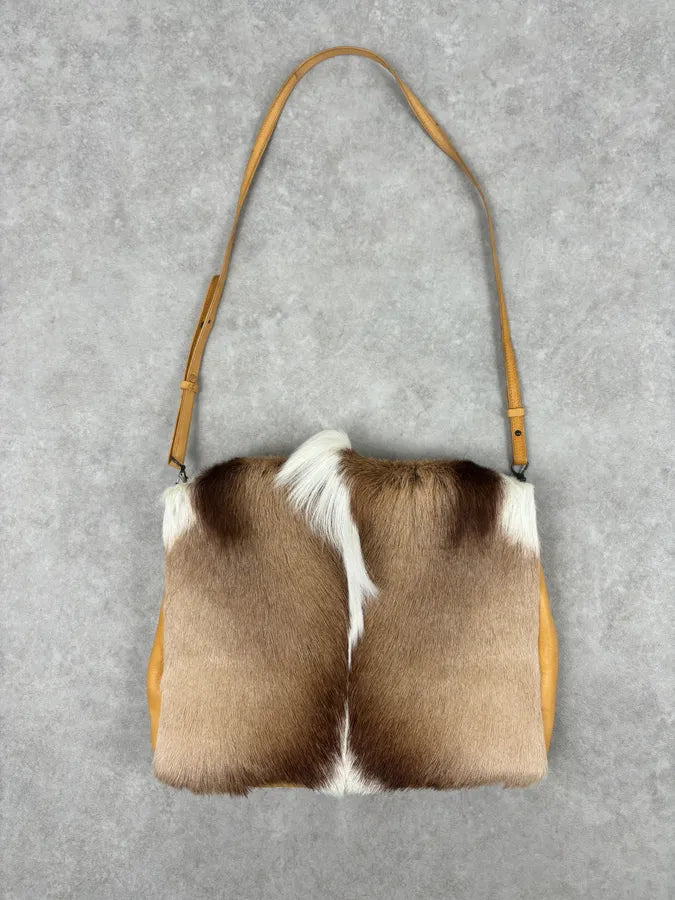SS2015 Dries Van Noten Fur Beige Leather Shoulder Bag qbtxsmy 0