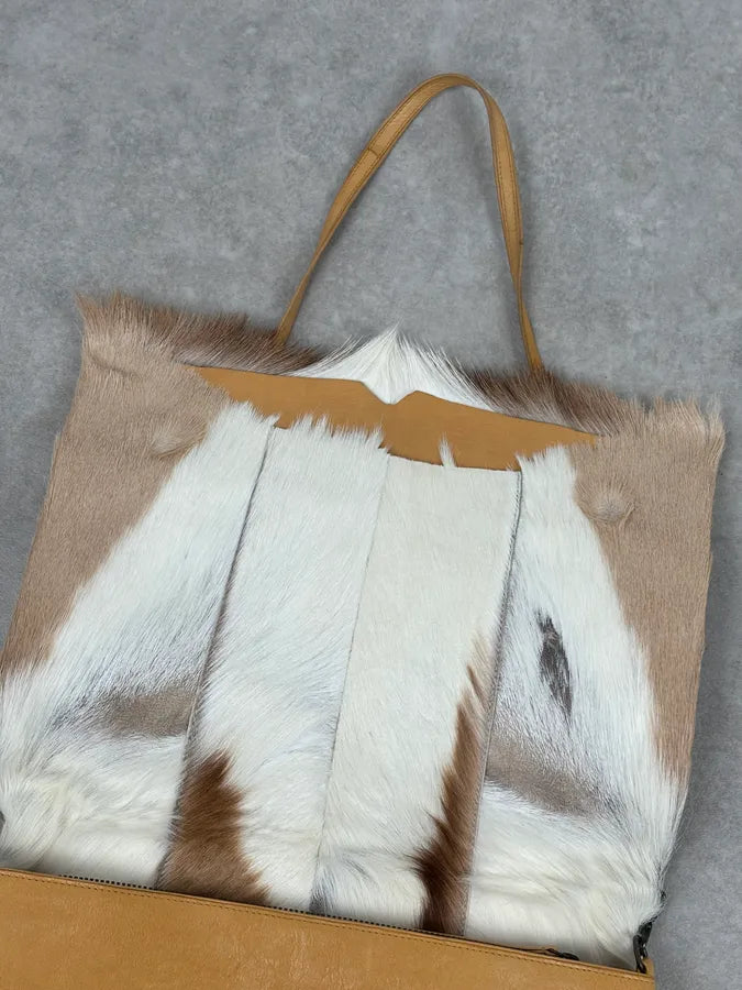 SS2015 Dries Van Noten Fur Beige Leather Shoulder Bag qbtxsmy 12