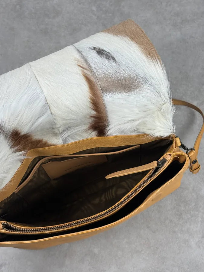 SS2015 Dries Van Noten Fur Beige Leather Shoulder Bag qbtxsmy 14