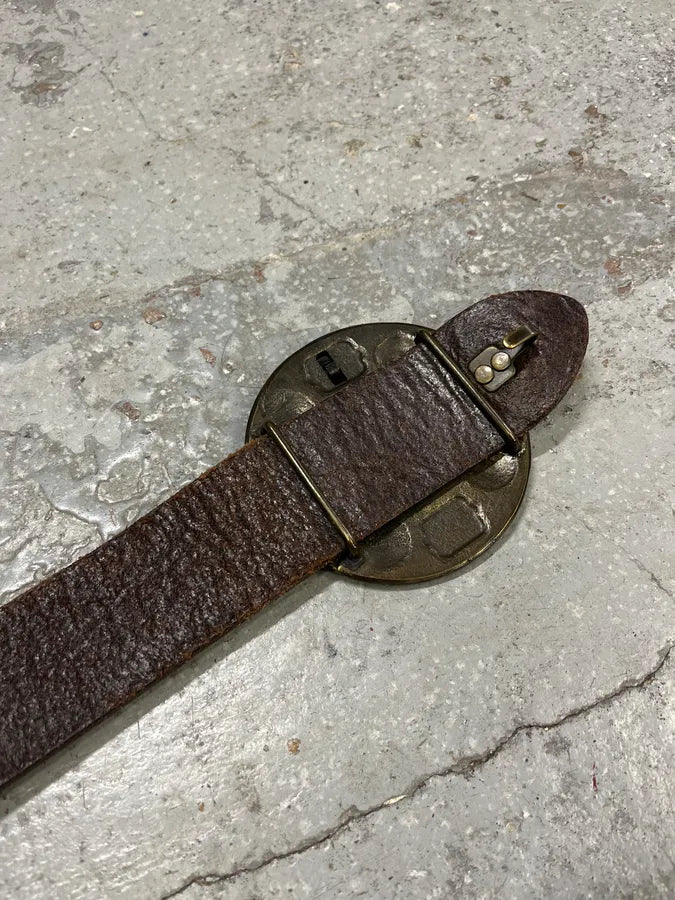Dries Van Noten Brown Leather Sword Buckle Belt wcCWYcR 5