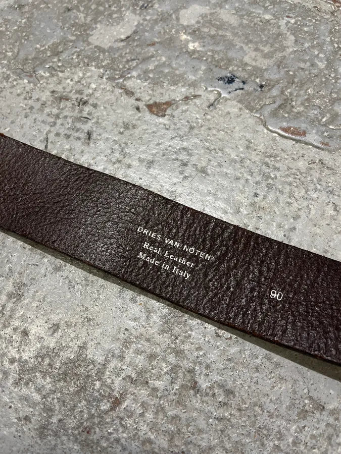 Dries Van Noten Brown Leather Sword Buckle Belt wcCWYcR 6