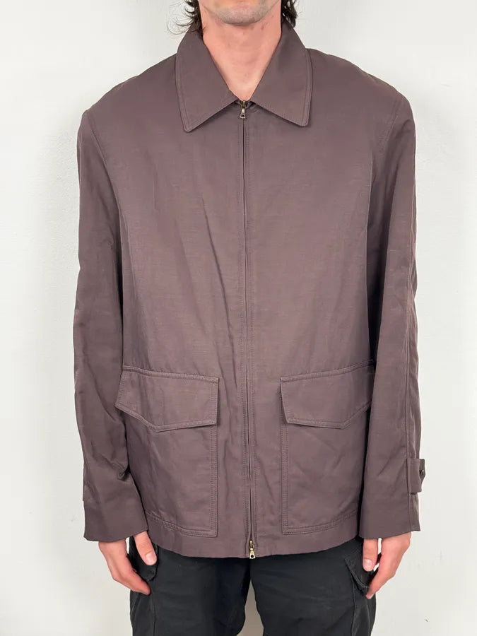 Dries Van Noten Brown Minimalist Zip-up Jacket nQraJzx 1