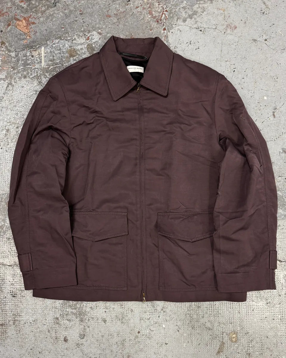 Dries Van Noten Brown Minimalist Zip-up Jacket nQraJzx 0