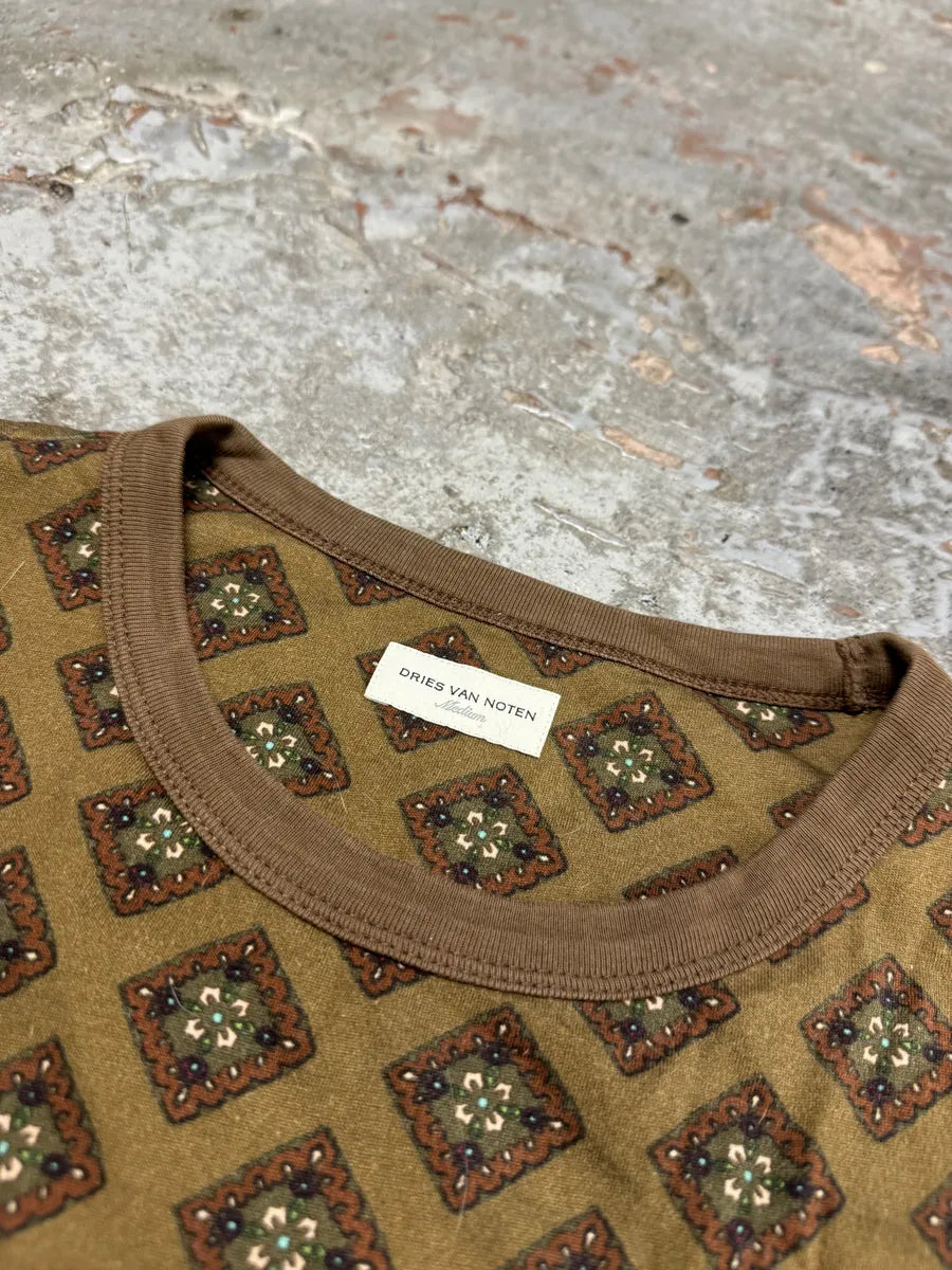Dries Van Noten Brown Mozaic T-Shirt KCgcMYh 4