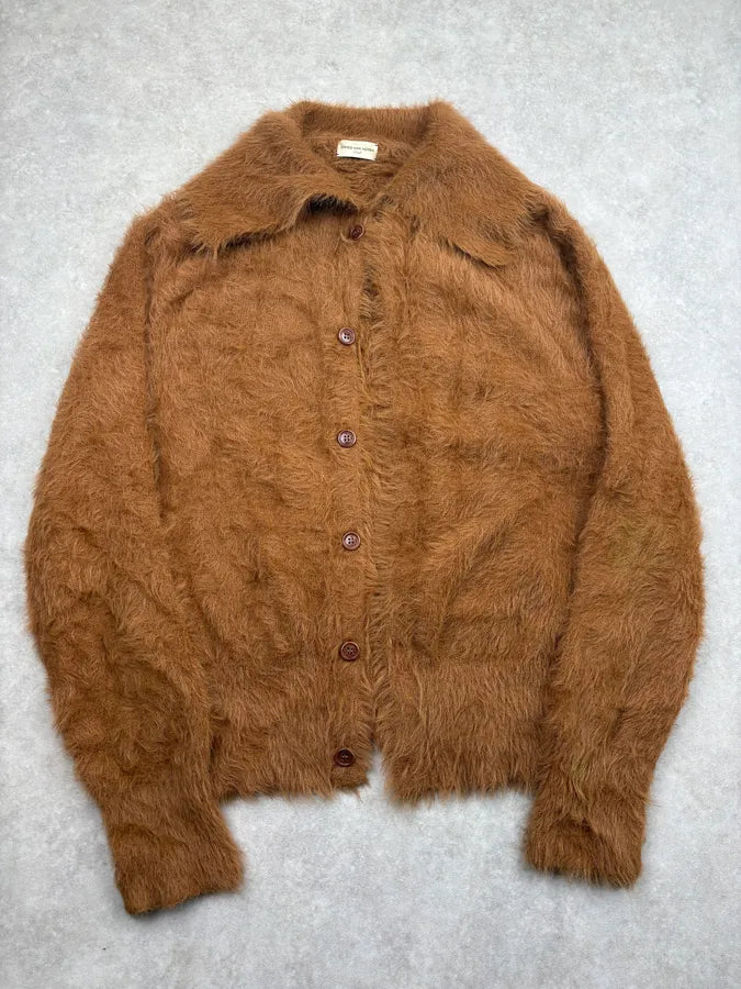 Dries Van Noten Brown Oversized Mohair Classy Cardigan  tDHxpeo 0