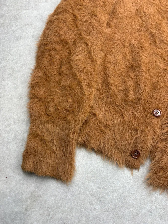 Dries Van Noten Brown Oversized Mohair Classy Cardigan  tDHxpeo 7