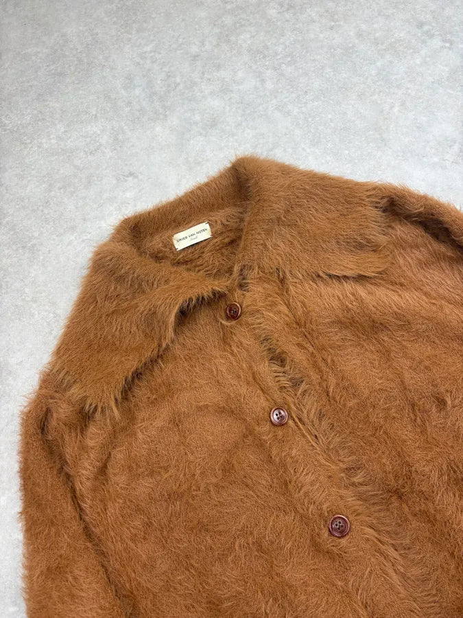 Dries Van Noten Brown Oversized Mohair Classy Cardigan  tDHxpeo 4