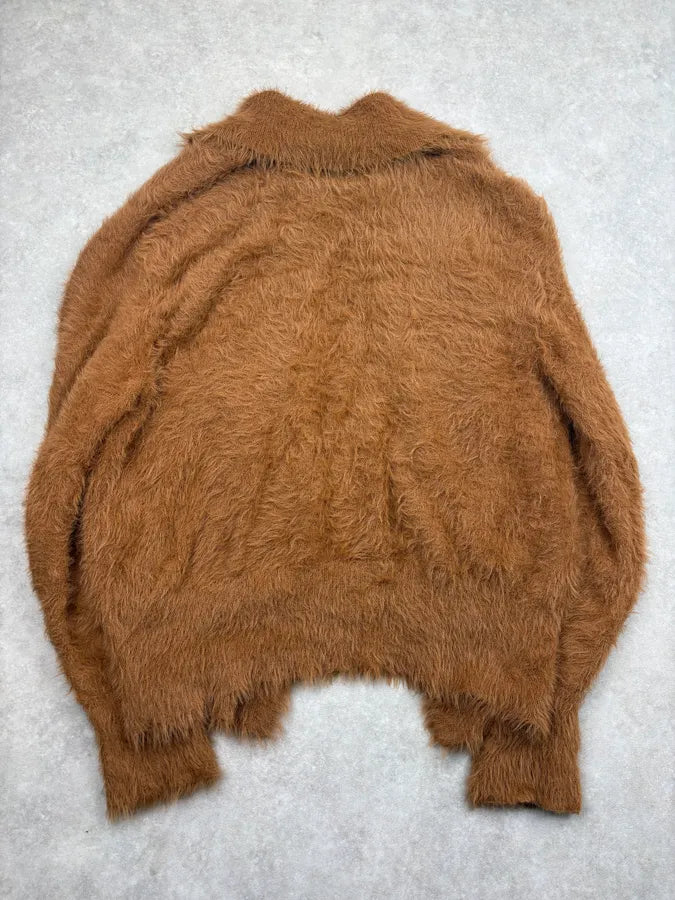 Dries Van Noten Brown Oversized Mohair Classy Cardigan  tDHxpeo 5