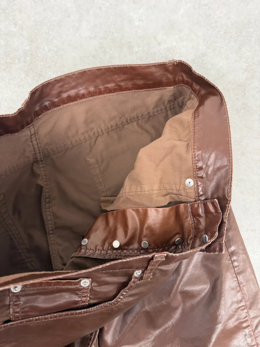 Dries Van Noten Brown Premium Waxed Effect Pants WSTrVzr 9