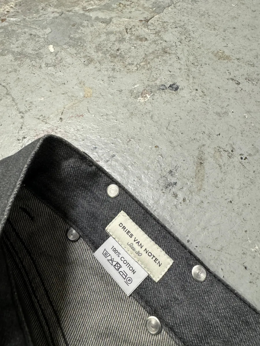 Dries Van Noten Brut Denim Grey Front Carpenter Jeans (S/M) 10