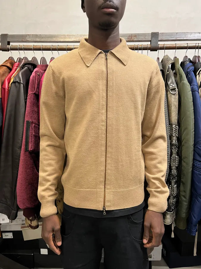 Dries Van Noten Camel Beige Zip-up Sweater zSEOuph 1