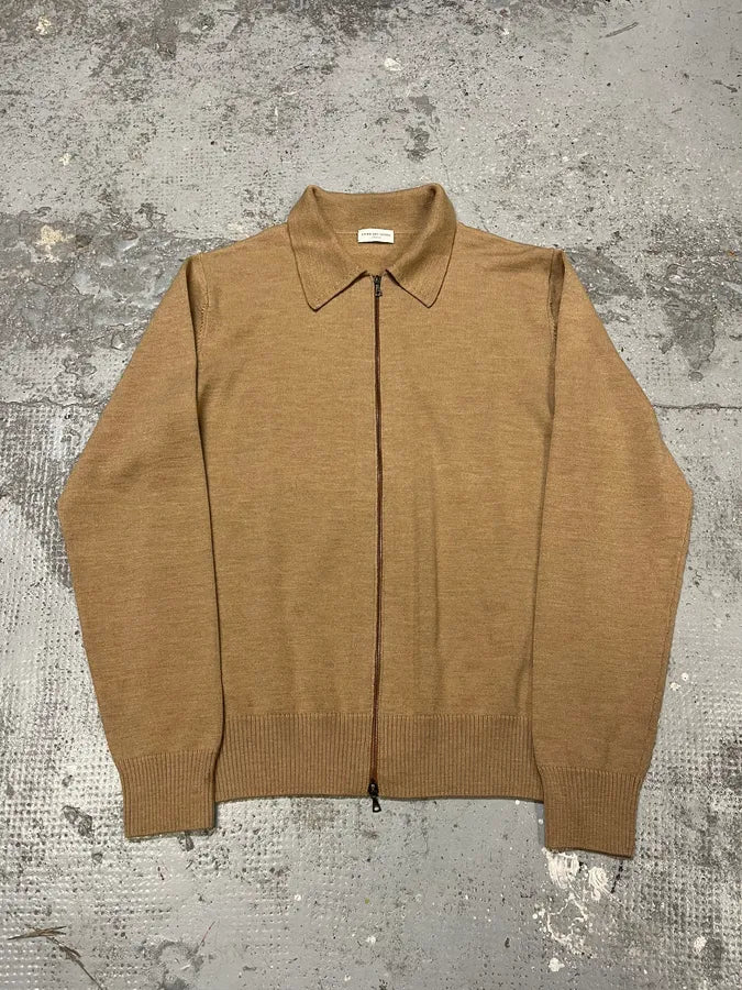 Dries Van Noten Camel Beige Zip-up Sweater zSEOuph 3