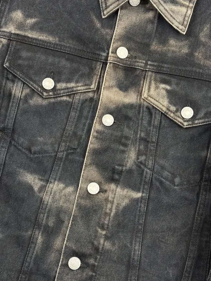 SS2022 Dries Van Noten Tie-Dye Dark Bleached Denim Jacket cgHKUjH 7