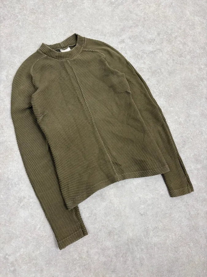 2000s Dries Van Noten Classy Minimalist Khaki Sweater SBsFLnR 3