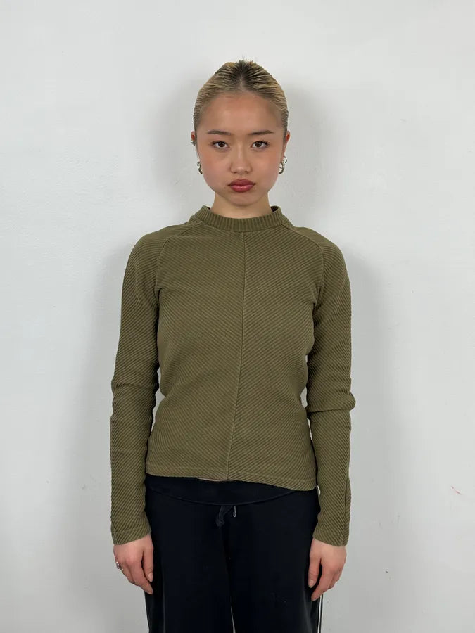 2000s Dries Van Noten Classy Minimalist Khaki Sweater SBsFLnR 0