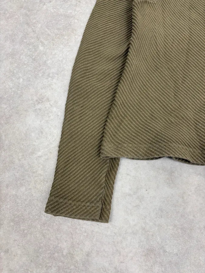 2000s Dries Van Noten Classy Minimalist Khaki Sweater SBsFLnR 6