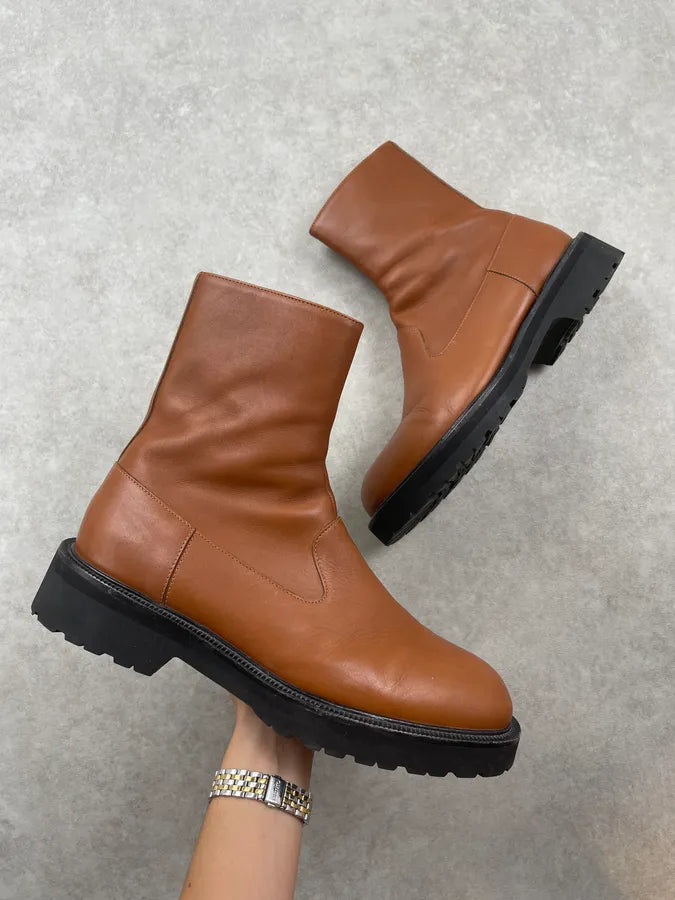 Dries van Noten Cognac Leather Chelsea Boots Nkcevph 0