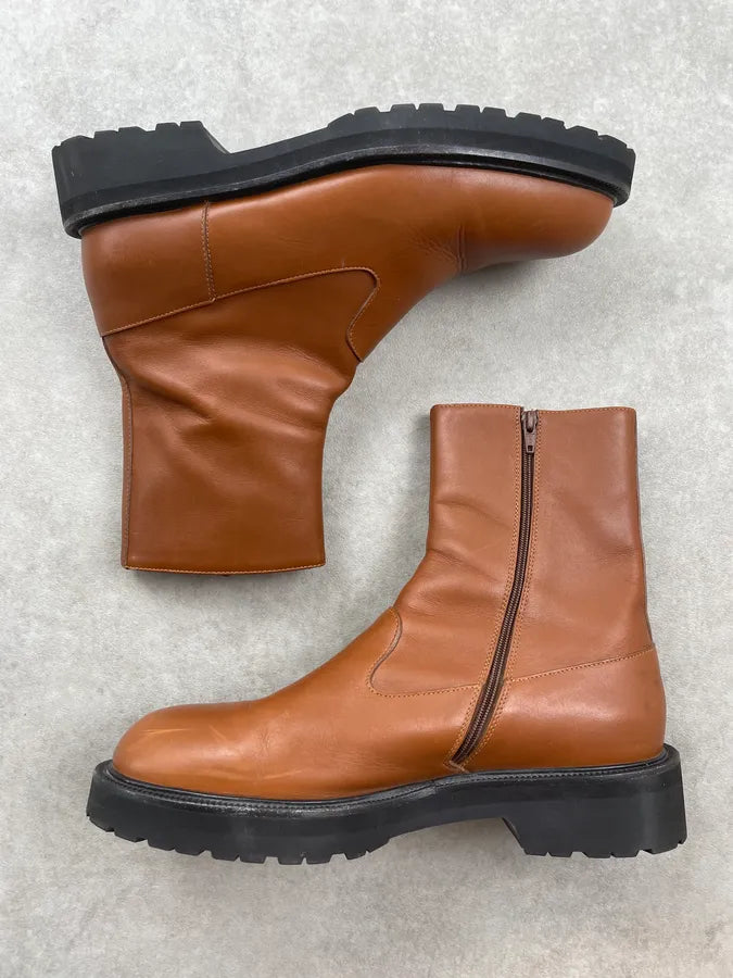 Dries van Noten Cognac Leather Chelsea Boots Nkcevph 2