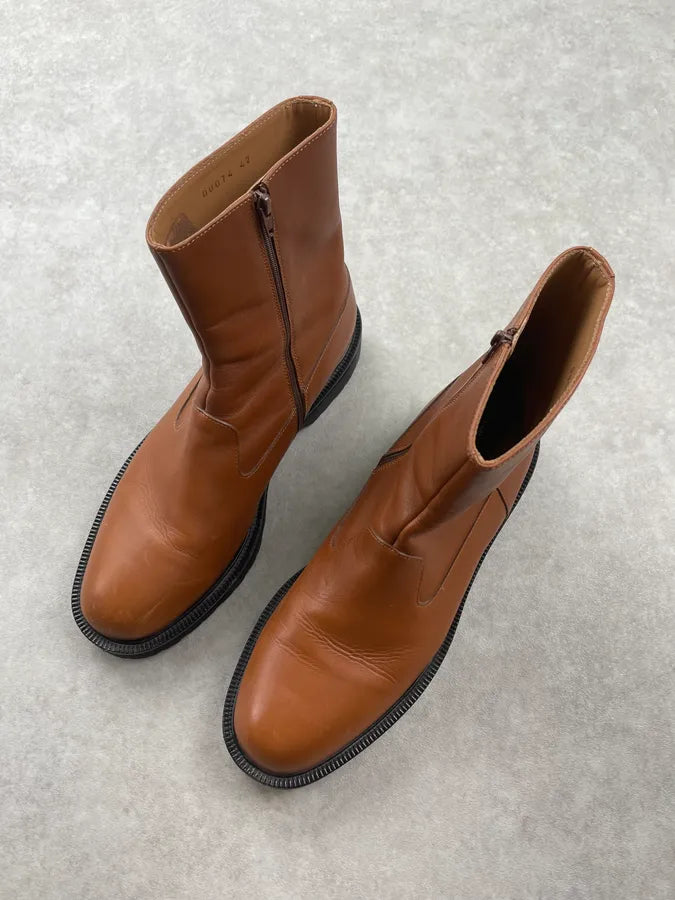 Dries van Noten Cognac Leather Chelsea Boots Nkcevph 5