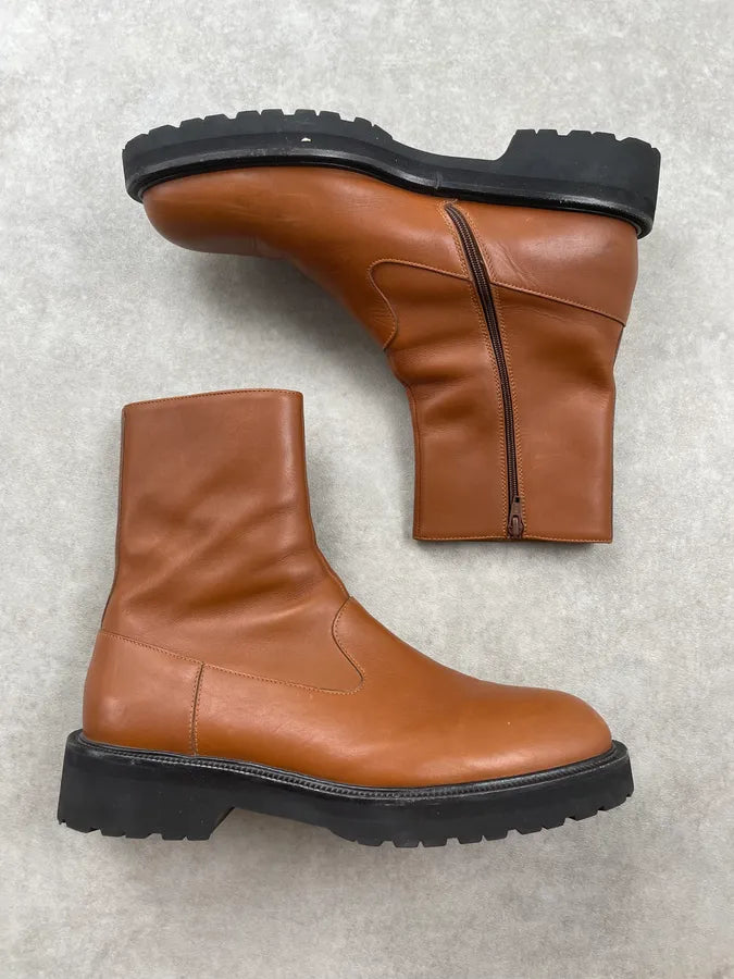 Dries van Noten Cognac Leather Chelsea Boots Nkcevph 1