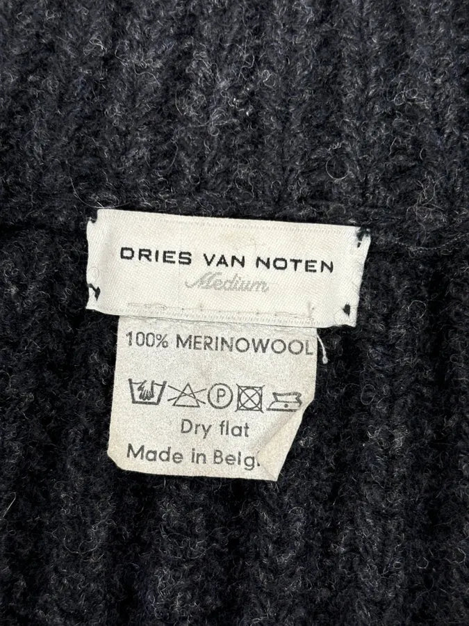 Dries Van Noten Dark Grey Wool Minimalist Zip-up Sweater FHqTvzr 10