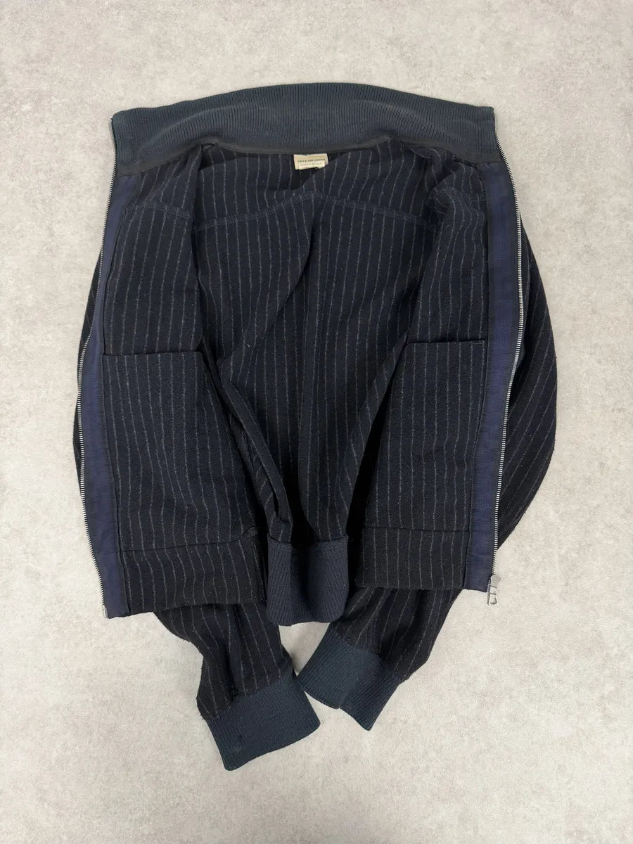 Dries Van Noten Dark Wool Striped Zip-up Jacket ttQEoxC 7