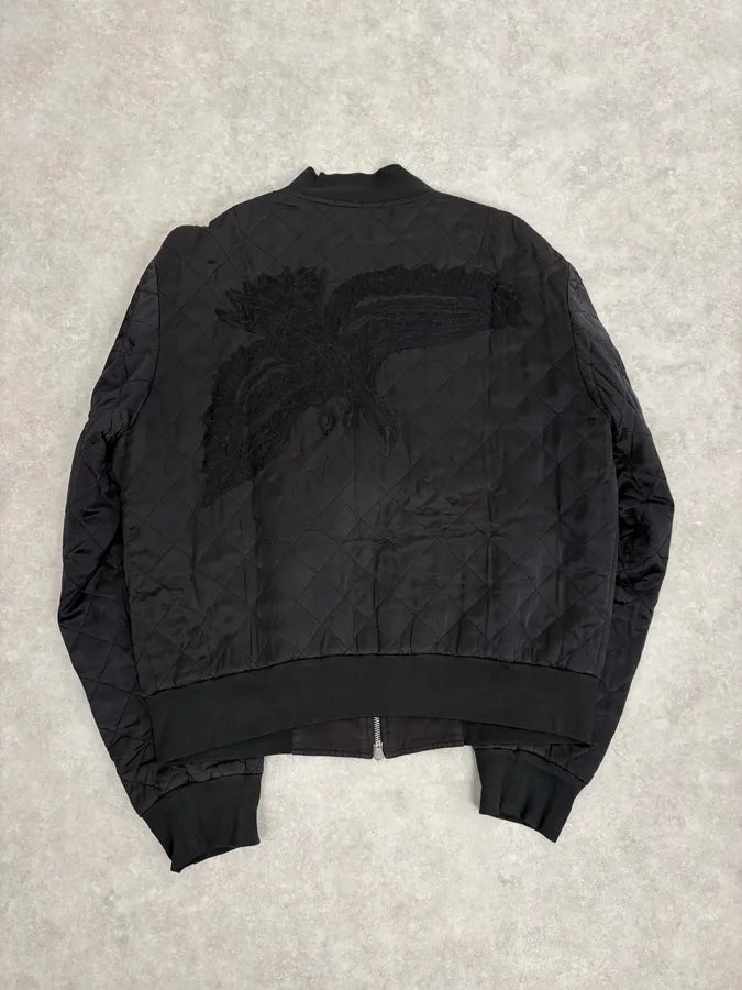 Dries Van Noten Eagle Black Quilted Bomber Light Jacket IwGAFsi 5