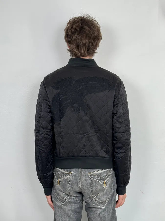 Dries Van Noten Eagle Black Quilted Bomber Light Jacket IwGAFsi 2